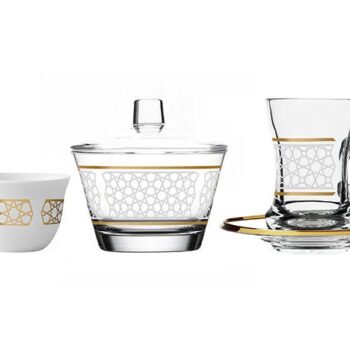 Dimlaj Drinkware Gift Set Gold Touch Azha 20 pcs Set