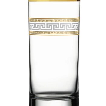 Dimlaj Glass Tumbler Gold& Platinum Touch Minerva Set of 6 pcs