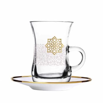 Dimlaj Solo Glass Touch Gift Gold Set of 12 pcs