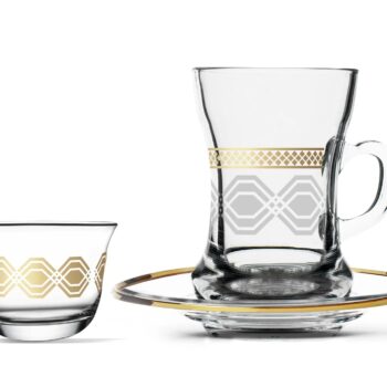 Dimlaj Tea & Coffee Gold Touch Diamond 18 pcs Set