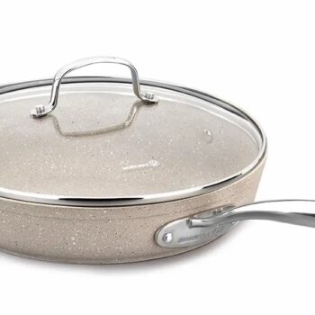 Korkmaz Frypan with Lid Granite 24cm/ 2 Liter Beige