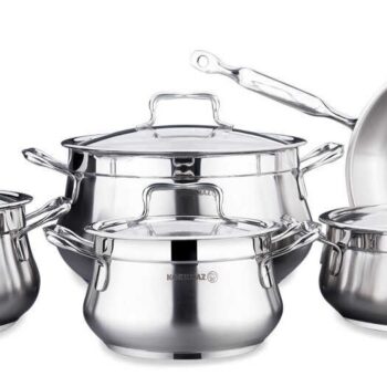 Korkmaz Cookware Set Stainless Steel Estima 9 pcs
