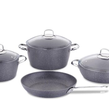 Korkmaz Cookware Set Granite Nea 7pcs Grey